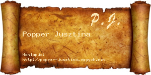 Popper Jusztina névjegykártya