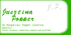 jusztina popper business card